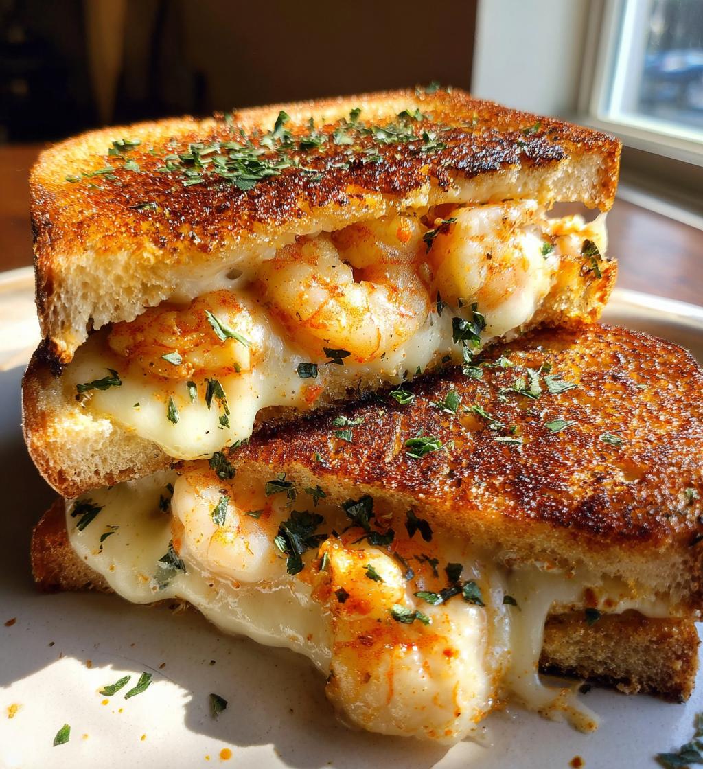 cheesy garlic bread shrimp grilled cheese
