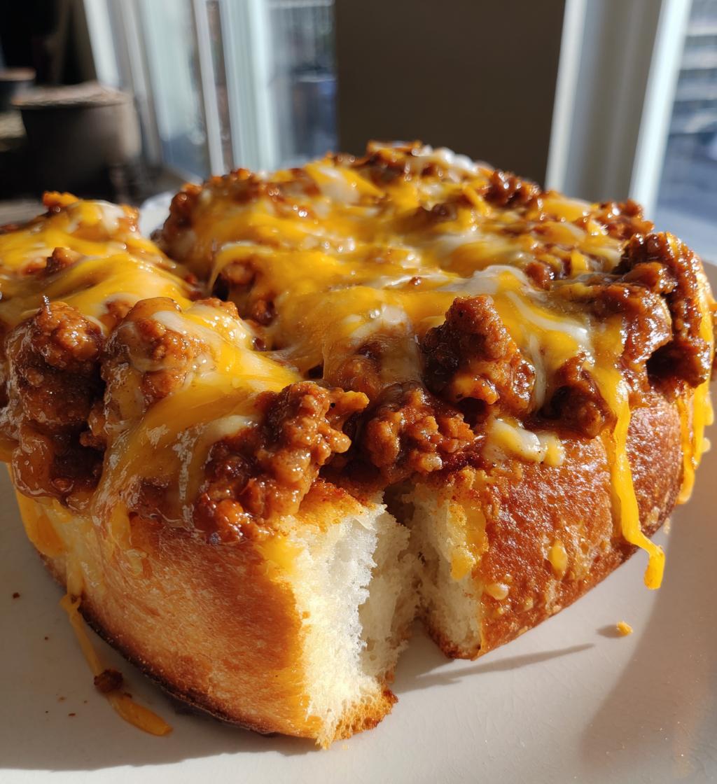 cheesy sloppy joe garlic bread 2
