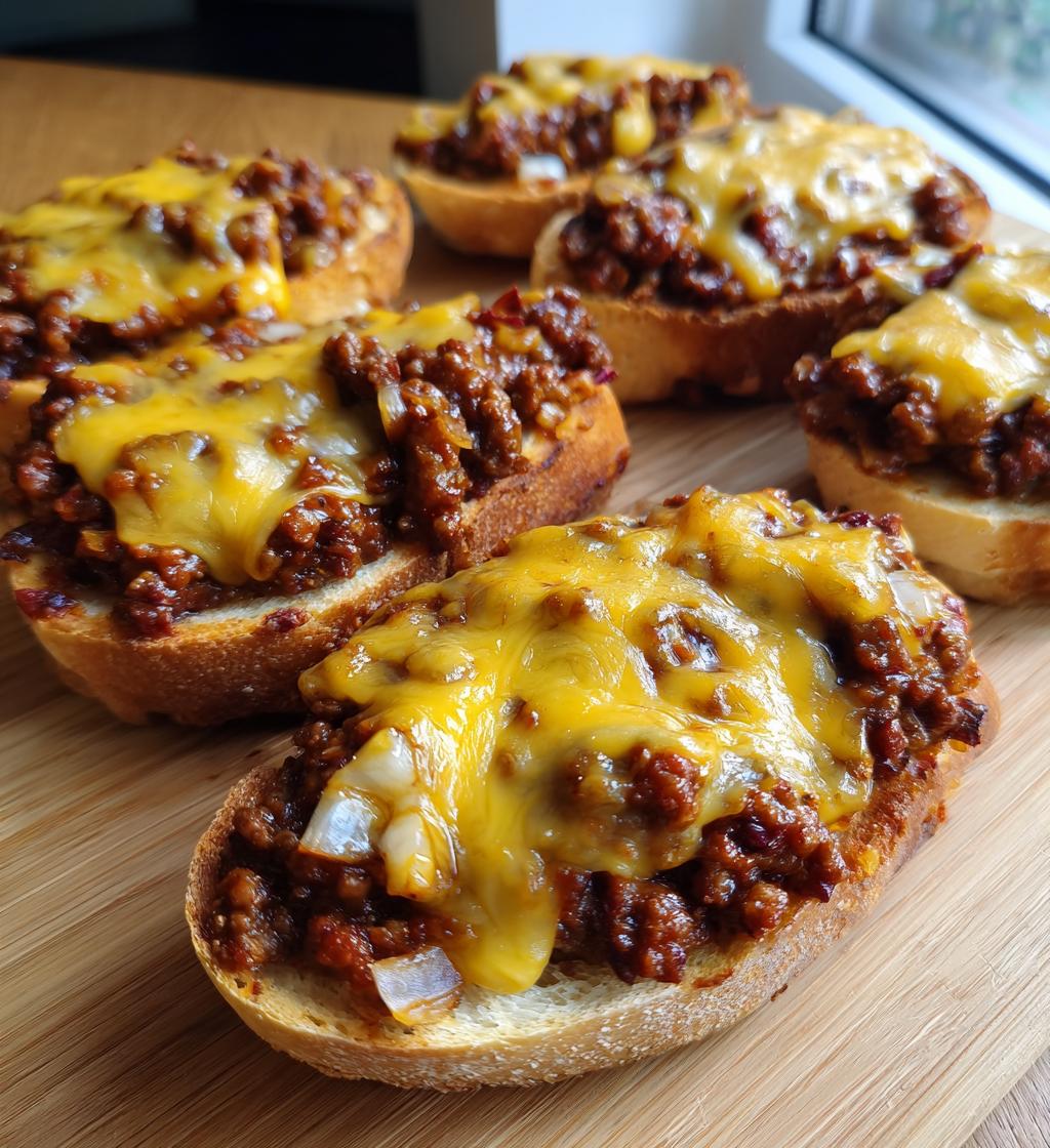 cheesy sloppy joe garlic bread