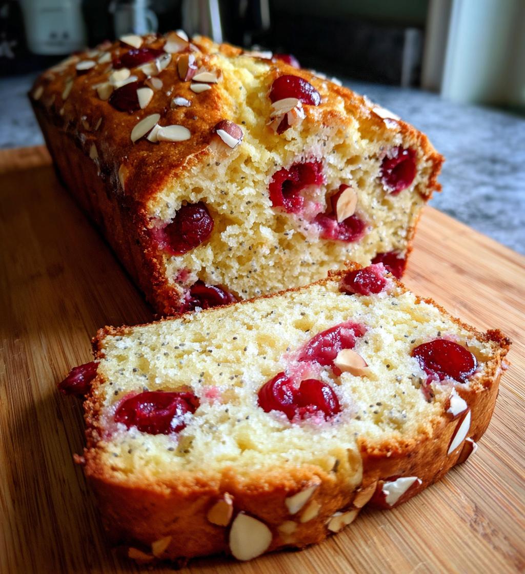 cherry almond poppyseed quick bread