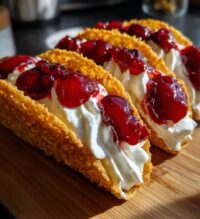 cherry cheesecake tacos