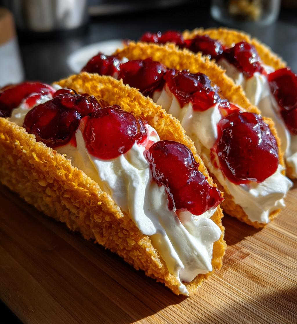 cherry cheesecake tacos