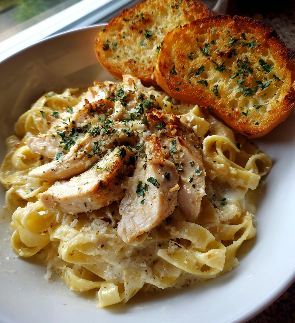 chicken alfredo garlic bread