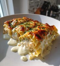 chicken alfredo lasagna rolls