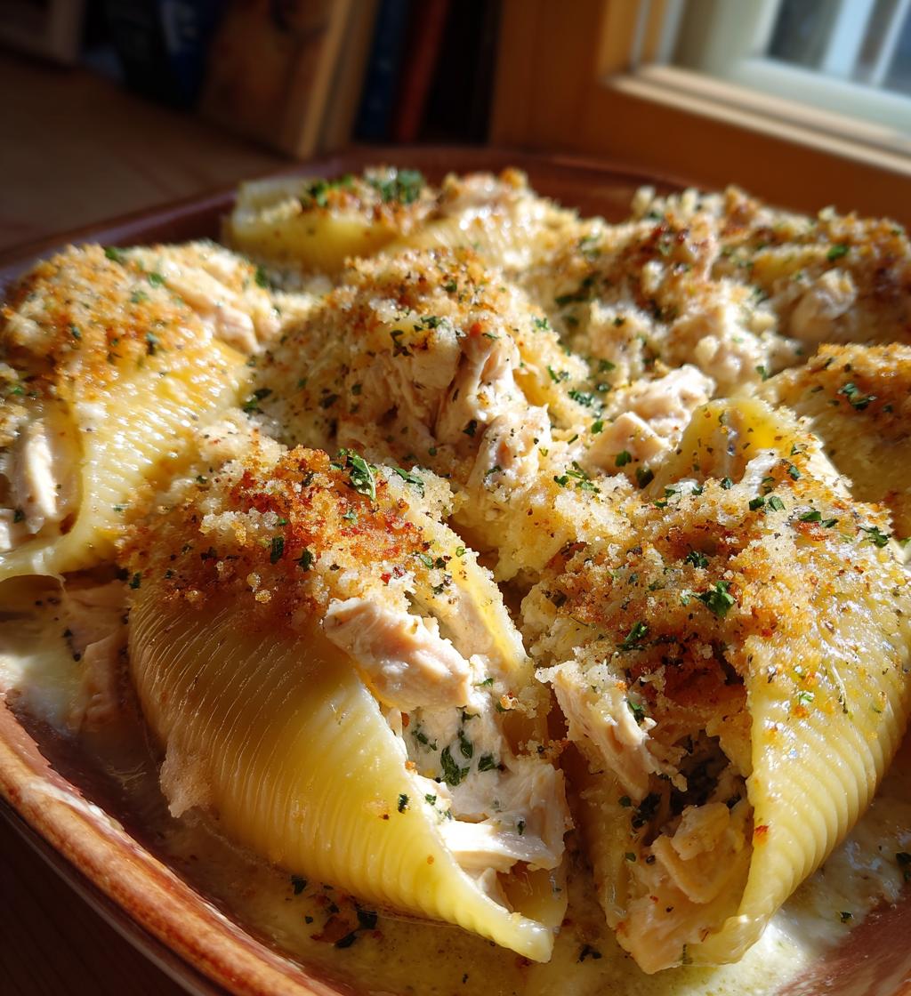 chicken alfredo stuffed shells