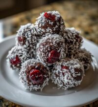 chocolate cherry coconut truffles