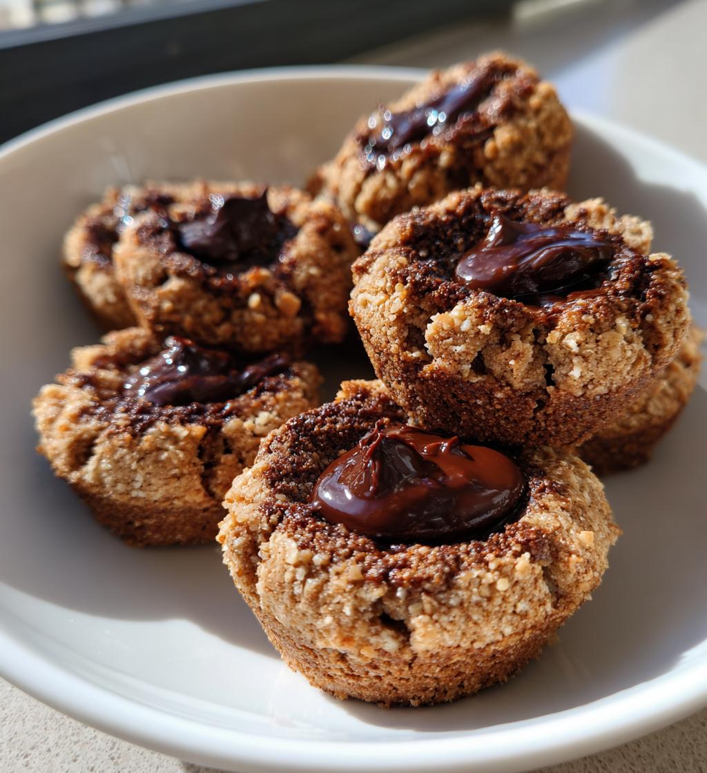 chocolate hazelnut thumbprint cookies