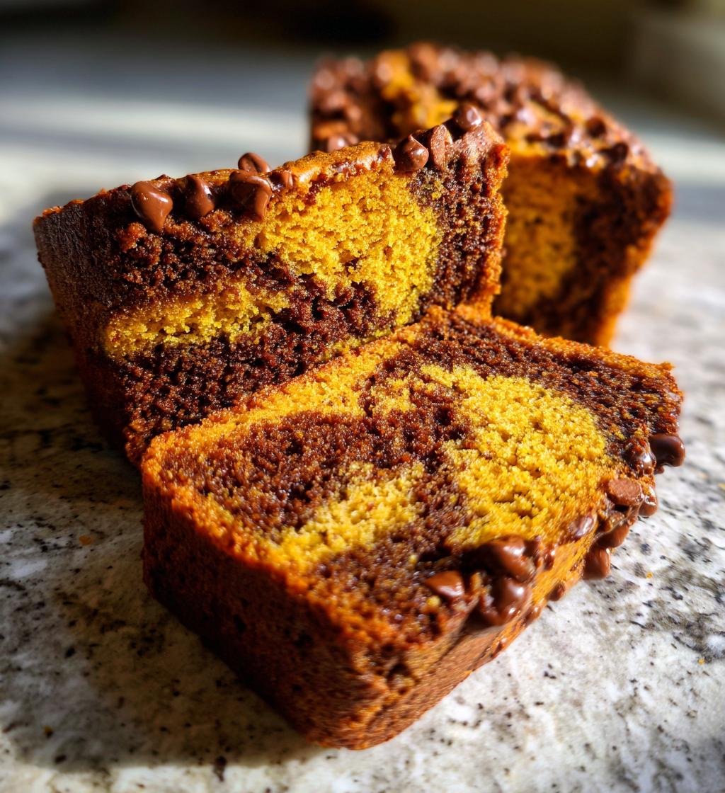 chocolate marble pumpkin bread