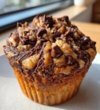 chocolate peanut butter swirl muffins