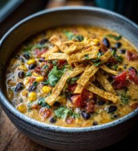 creamy vegetarian tortilla soup