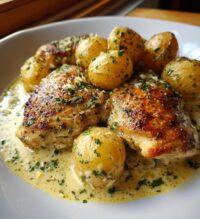 crockpot garlic parmesan chicken and potatoes for busy weeknights