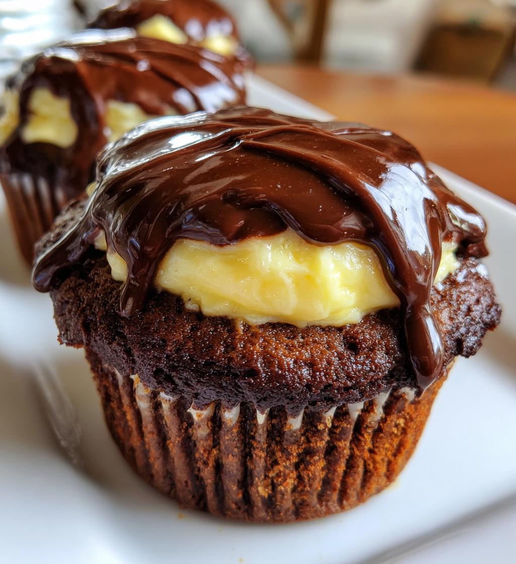 dreamy boston cream cupcakes