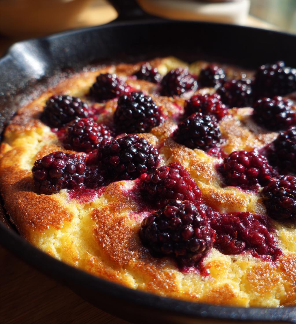 easy skillet blackberry cobbler