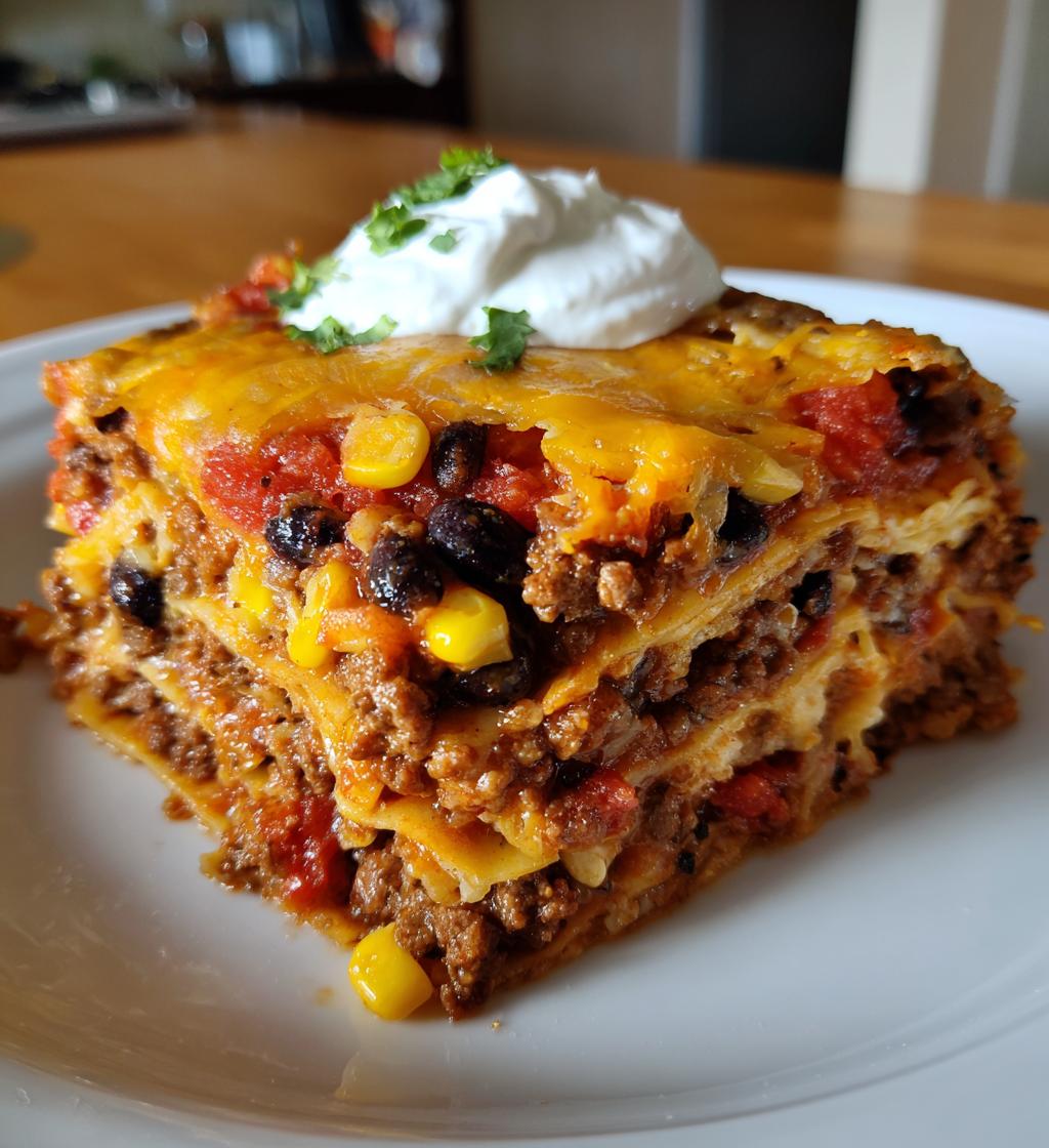 easy taco lasagna
