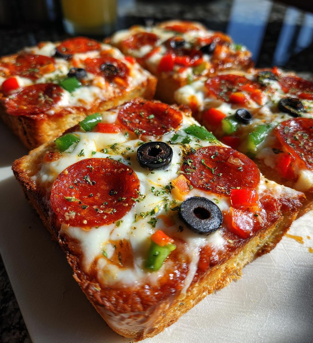 garlic toast pizzas 2