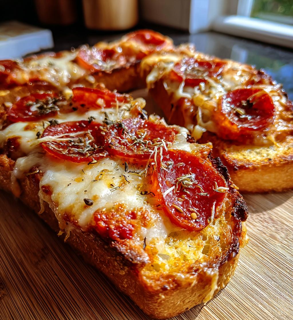 garlic toast pizzas