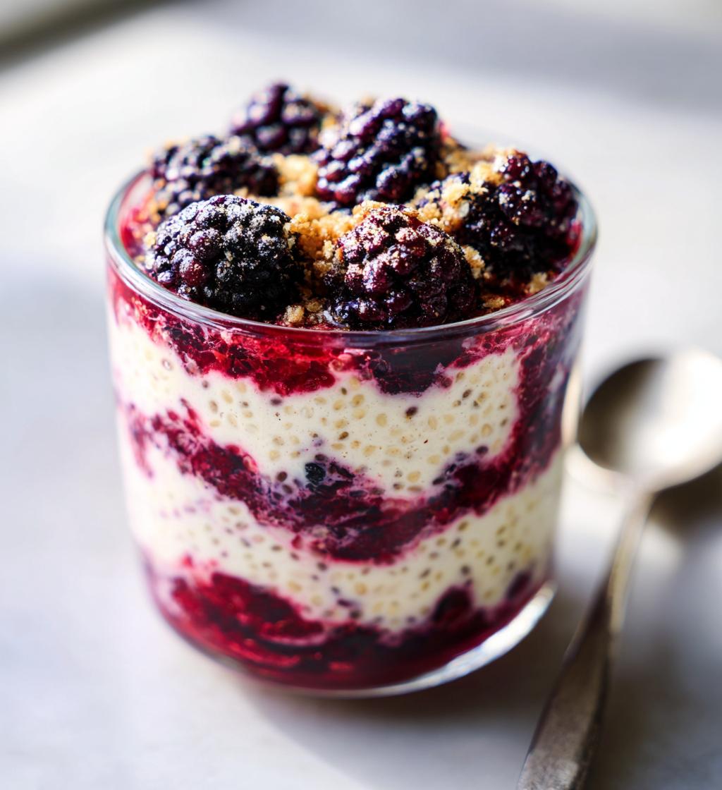 gluten free blackberry cobbler chia pudding