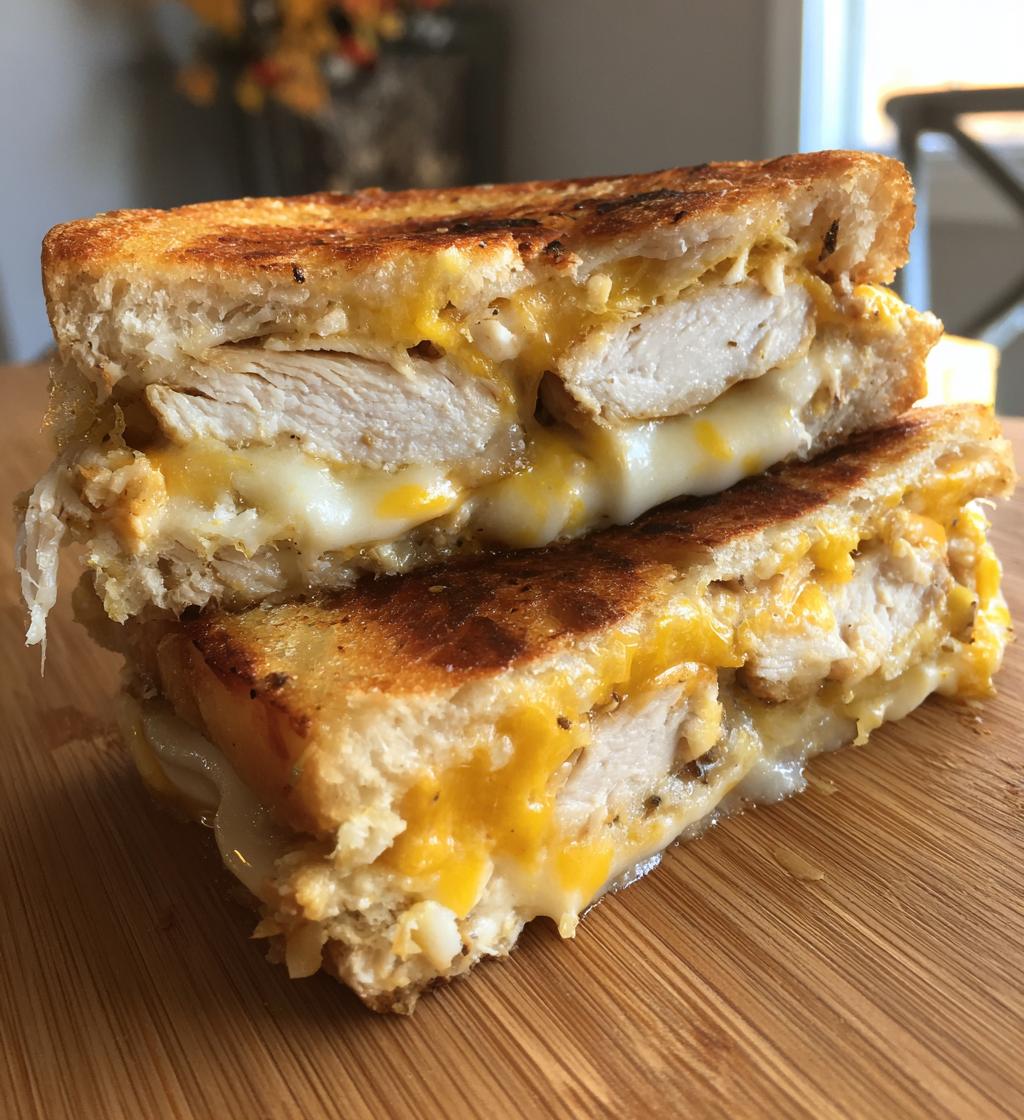 grilled chicken three cheese sandwich