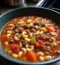 hamburger macaroni soup recipe ready in 35 mins