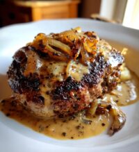 hamburger steak with creamy onion gravy