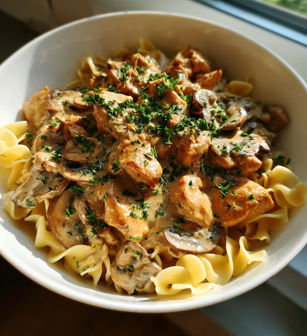 homemade chicken stroganoff