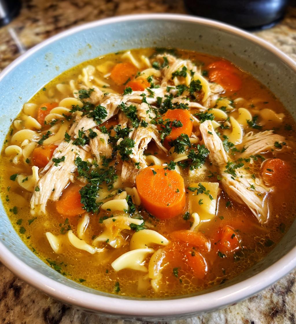homemade crockpot chicken noodle soup