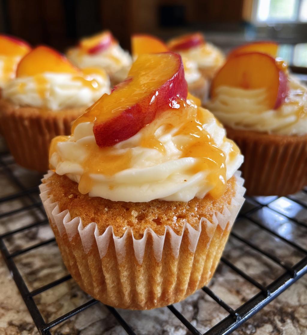 honey peach cream cheese cupcakes