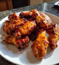hot honey peach wings