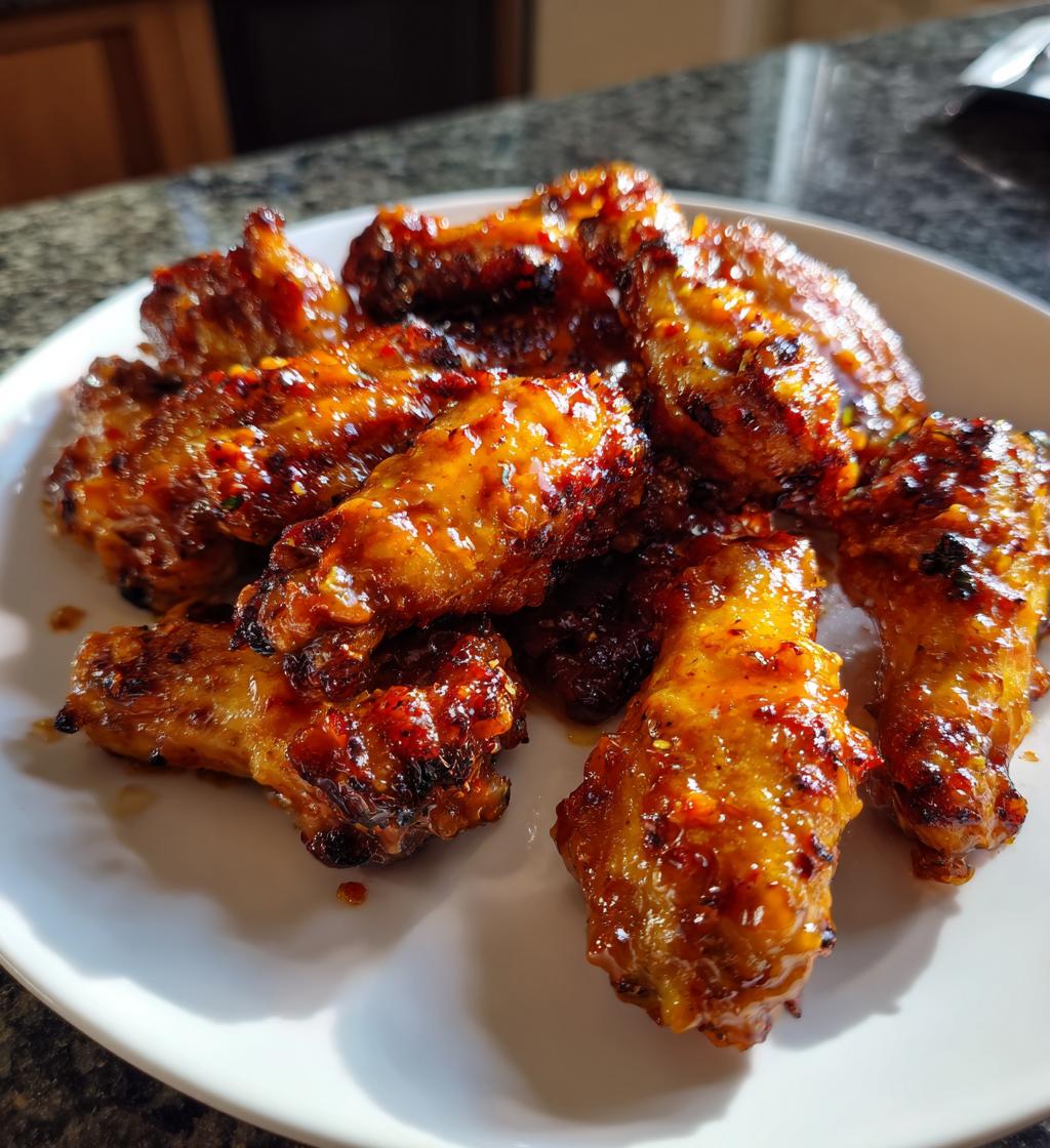 hot honey peach wings