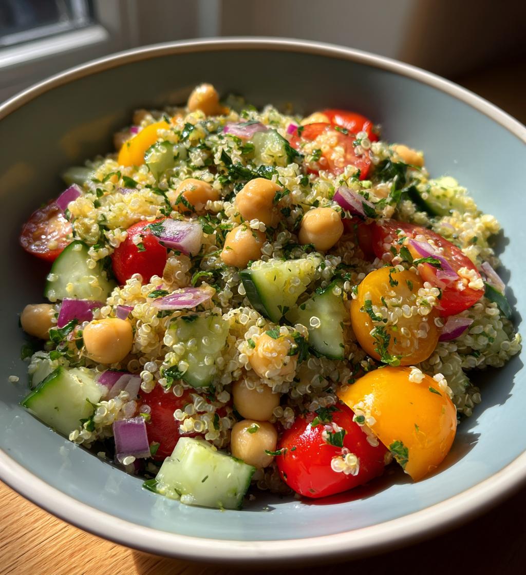 lemon quinoa chickpea salad