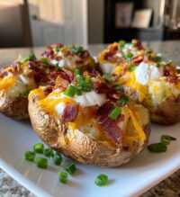 loaded sliced baked potatoes