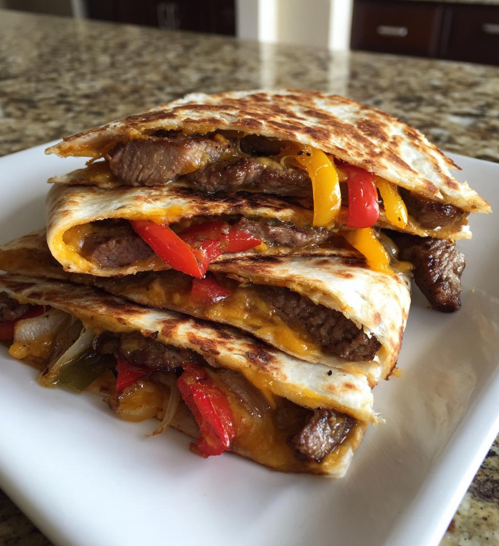loaded steak quesadillas