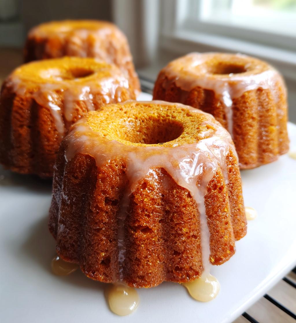 mini pumpkin bundt cakes with maple glaze