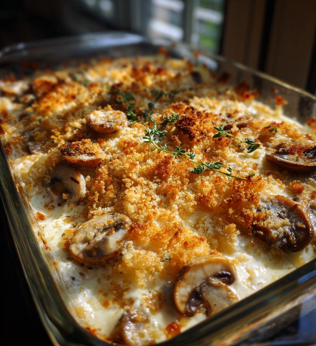 mushroom mozzarella bake
