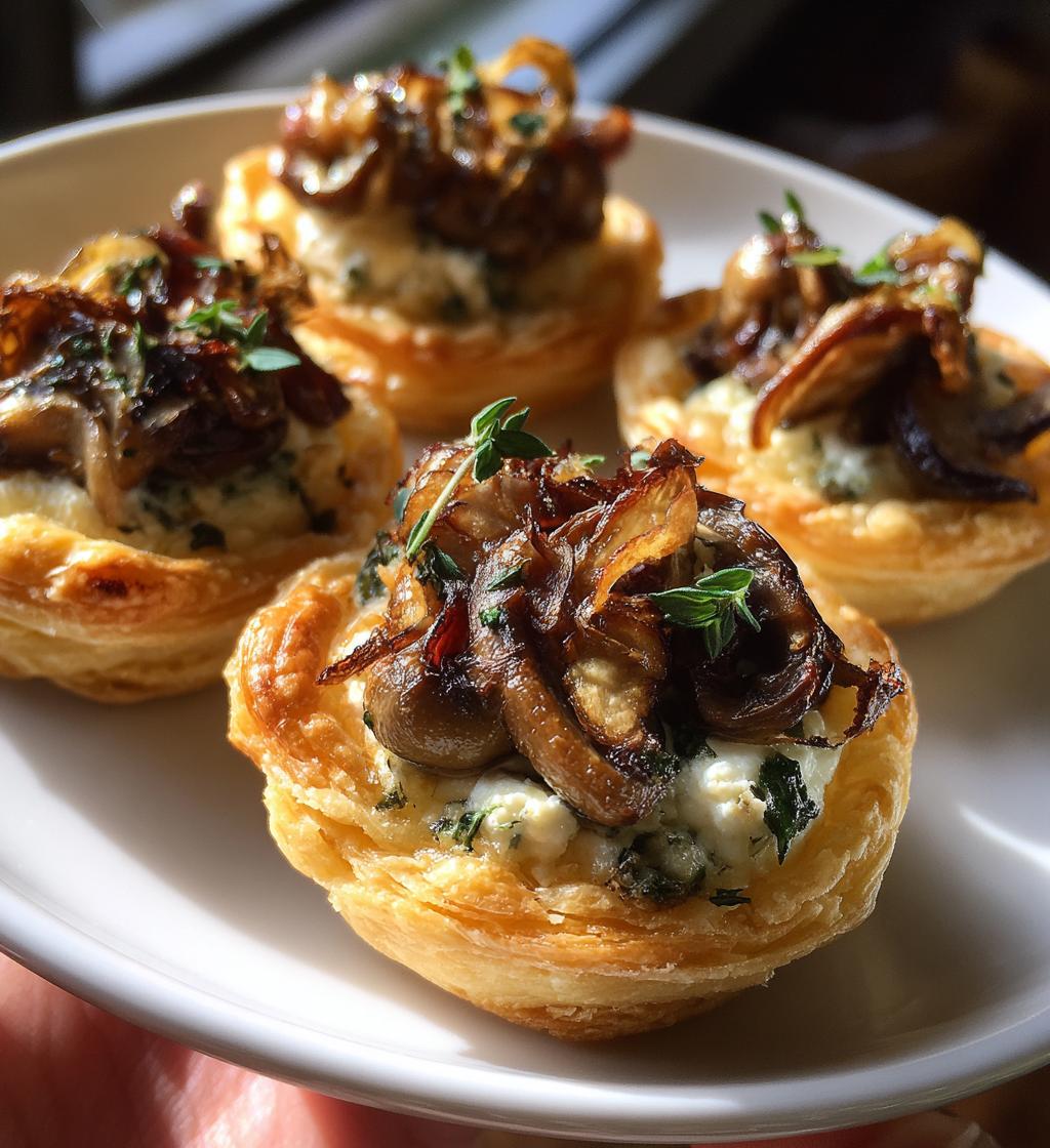 mushroom shallot and herbed goat cheese tarts