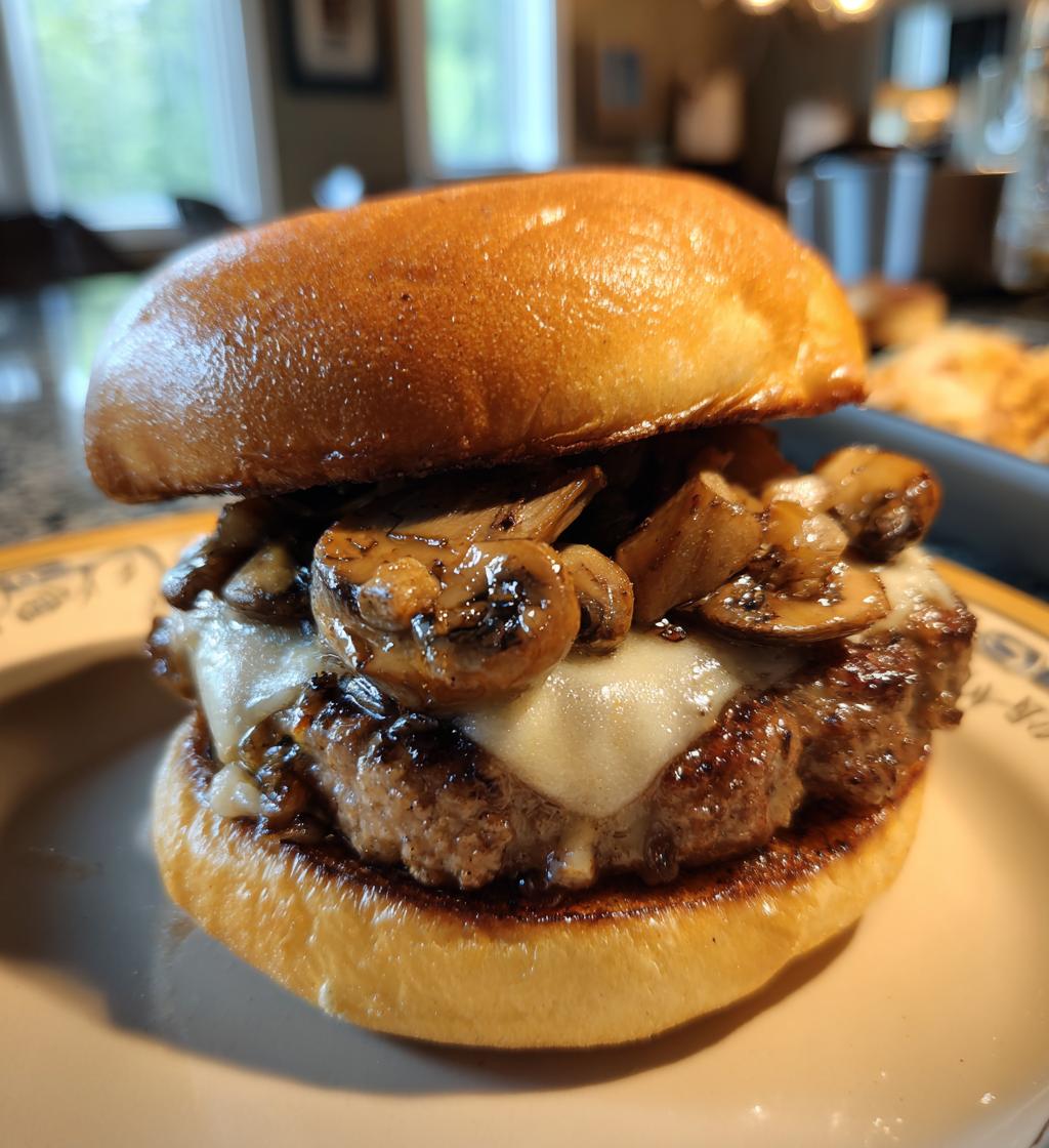 mushroom swiss burger