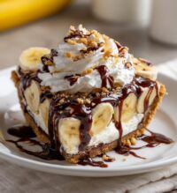 no bake banana split pie