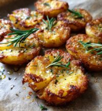 oven baked crispy smashed potatoes
