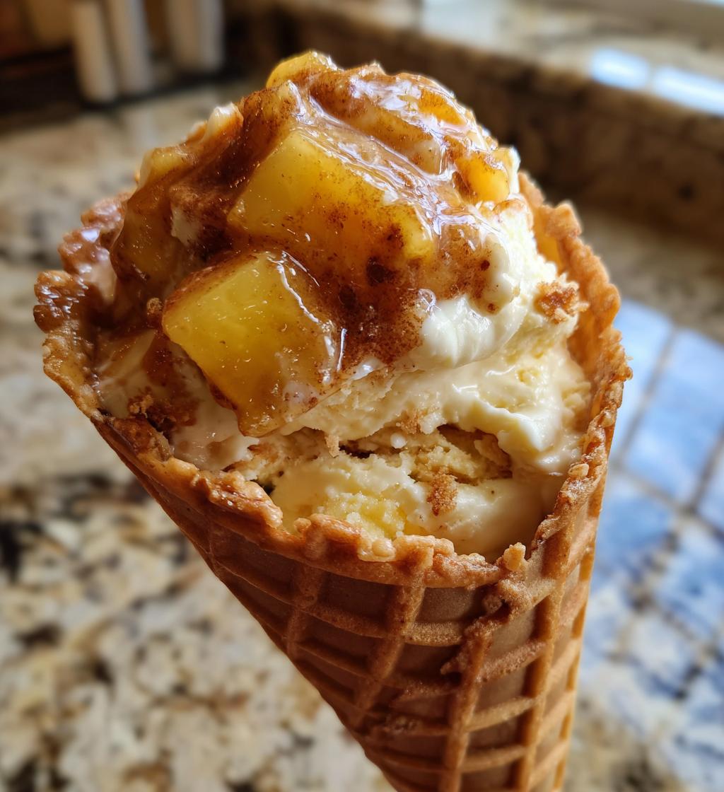 peach cobbler cheesecake cones