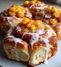 peach cobbler cinnamon rolls a delightful fusion of flavors