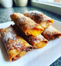 peach cobbler egg rolls