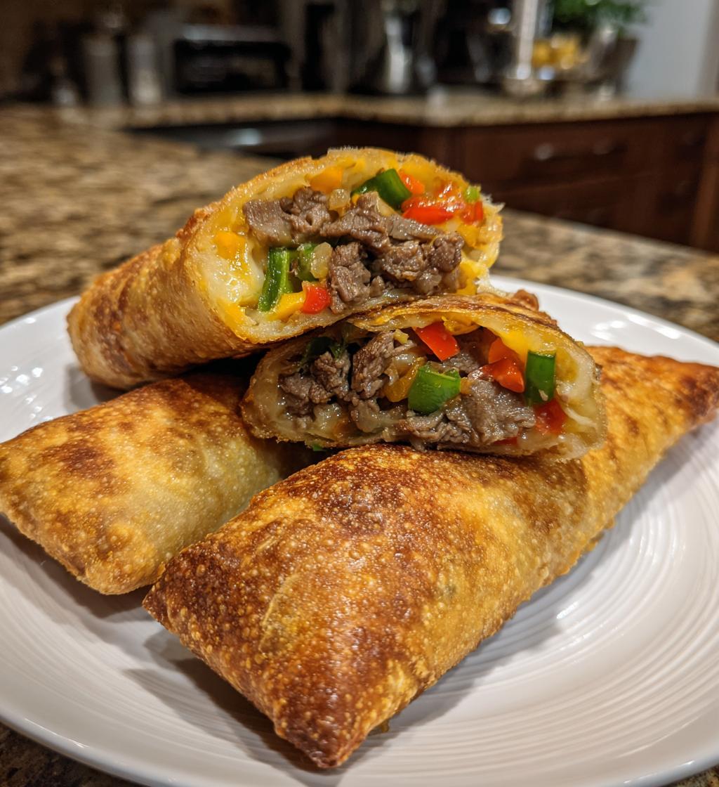 philly cheese steak egg rolls