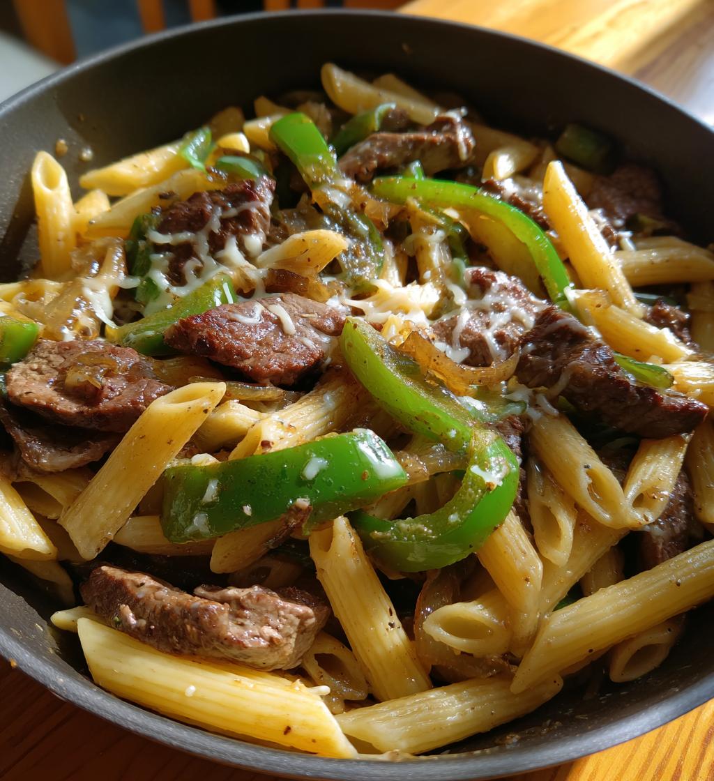philly cheesesteak pasta