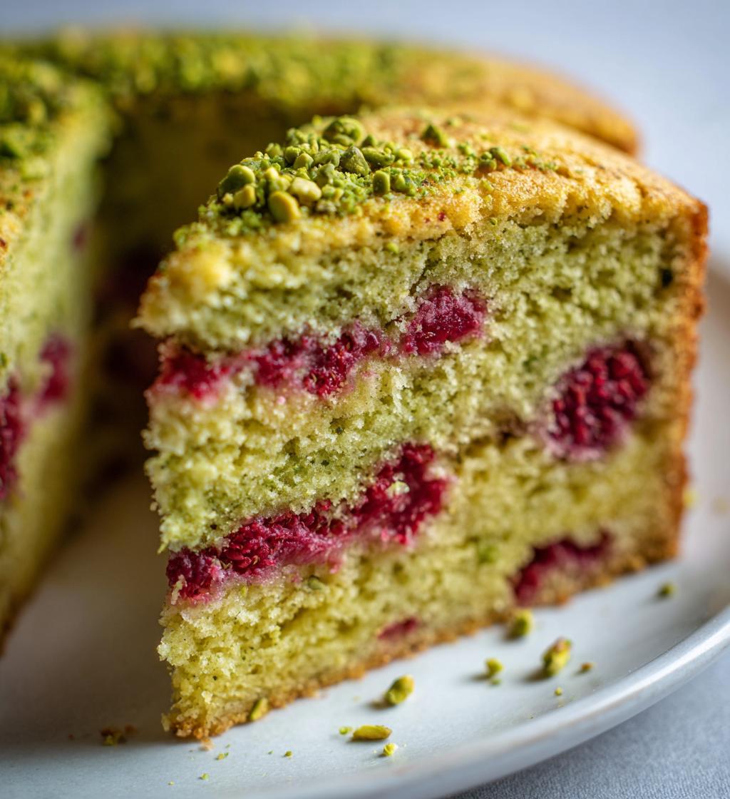 pistachio raspberry cake