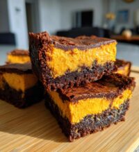 pumpkin cheesecake brownie pie