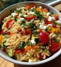 rainbow orzo salad