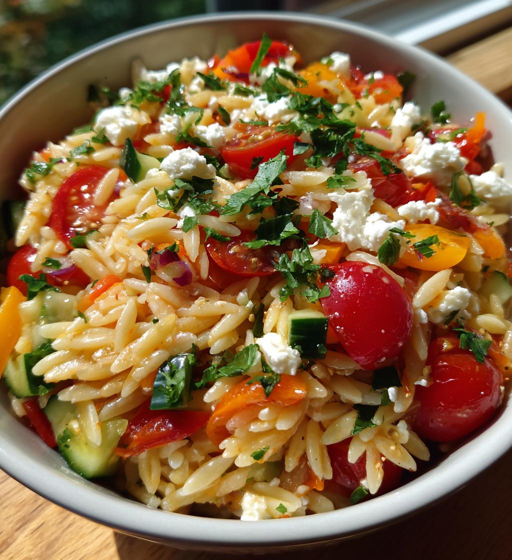 rainbow orzo salad
