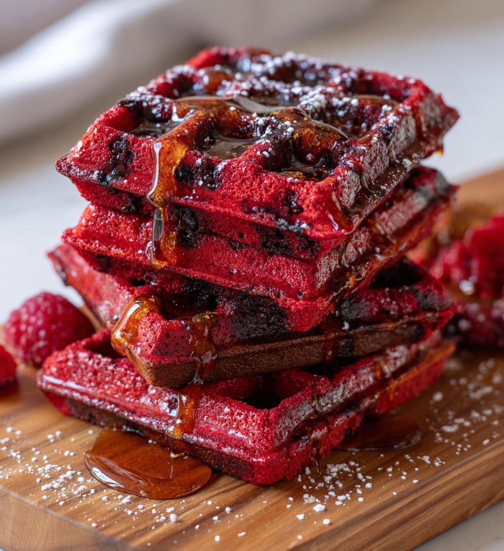 red velvet marble waffles a delightful breakfast treat