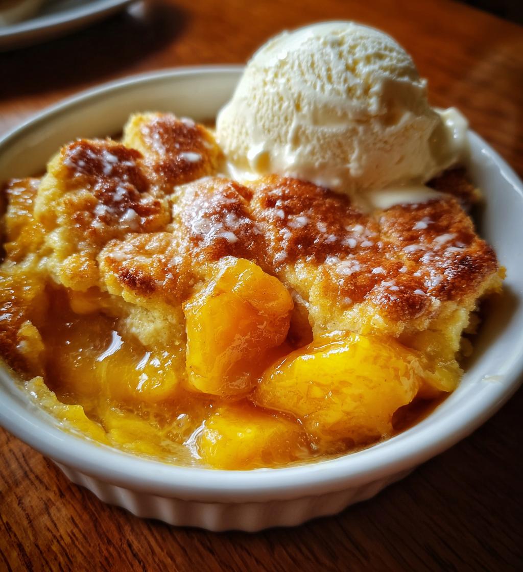 ridiculously easy peach cobbler