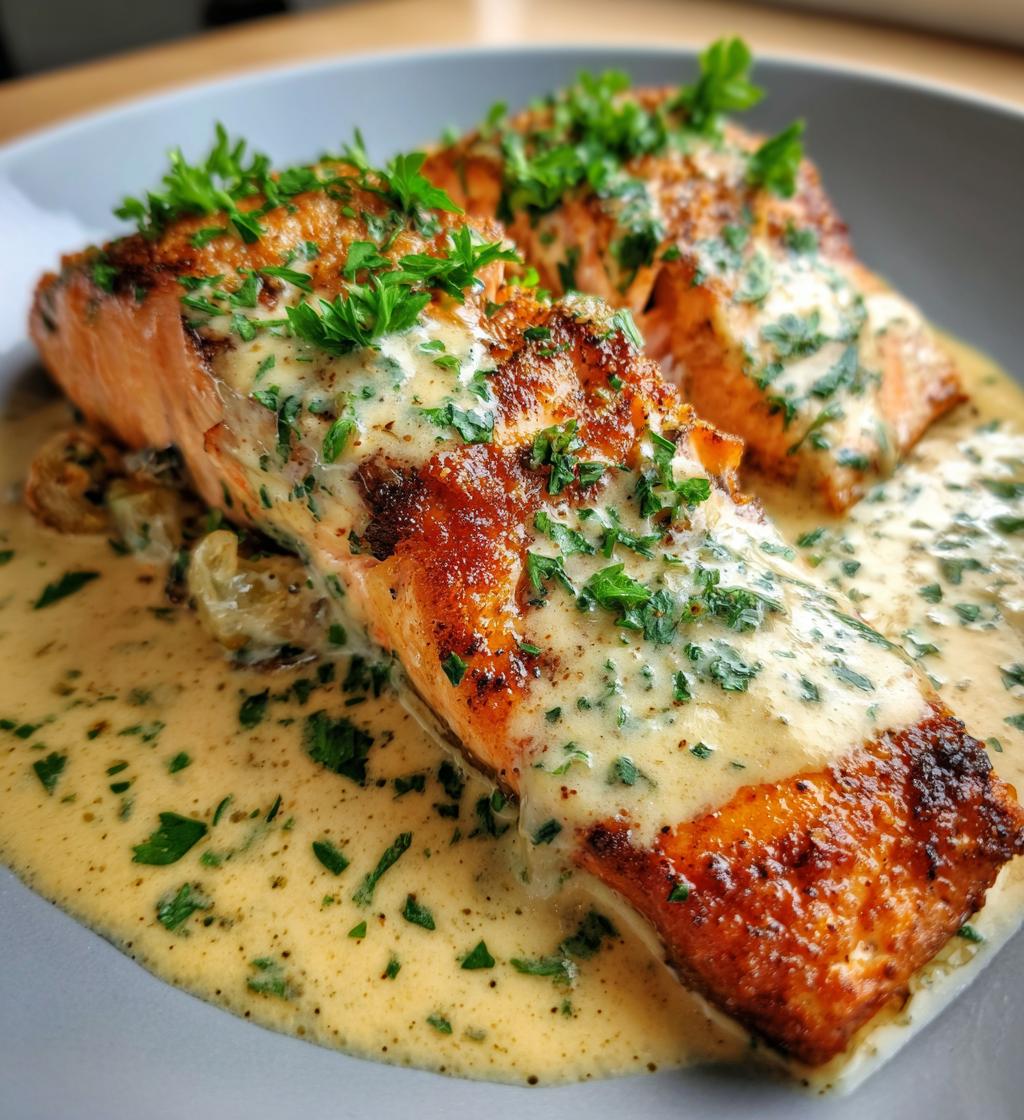 salmon with creamy dijon sauce